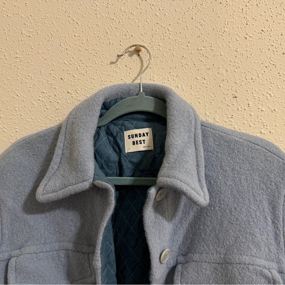 Aritzia Sunday Best Sky Shirt Jacket - Dune Blue - Size S - Picture 10 of 12